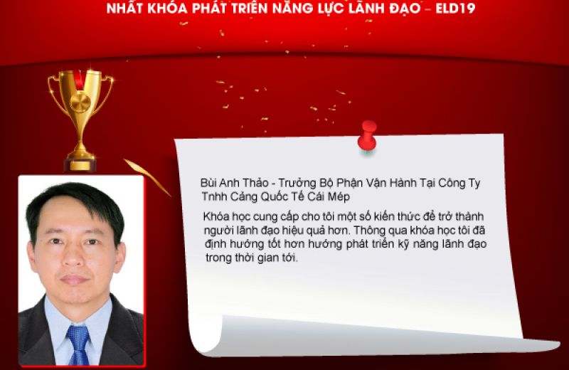 Vinh danh anh Bùi Anh Thảo khóa ELD19